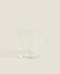 ZARA HOME СТЕКЛЯННЫЙ СТАКАН С РЕЛЬЕФНЫМ ДИЗАЙНОМ, ПРОЗРАЧНЫЙ