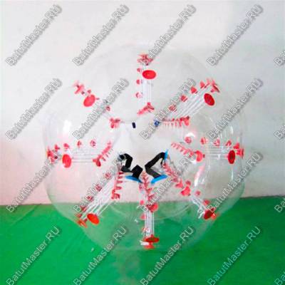 Бампербол ТПУ, диаметр 1,2 м, с красными держателями