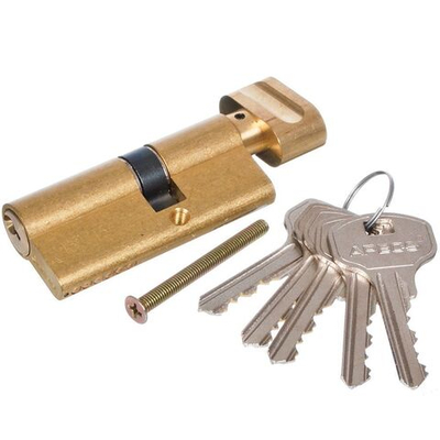 Личинка замка двери Apecs, SC-70 (30C/40)-Z-C-G/C-G, 70 мм, с заверт, золото