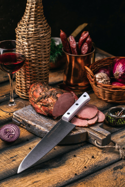 Нож кухонный Поварской-Шеф 20.8см Samura Harakiri белая рукоять