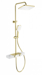 Душевая система WONZON & WOGHAND Shelf, Брашированное золото (WW-B3552-BG)