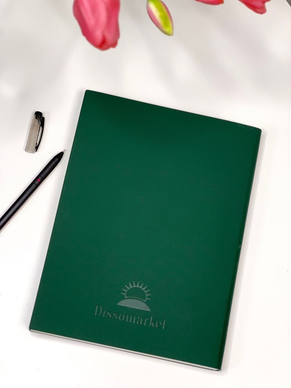 Блокнот А4 200л. (400страниц) в клетку без рамки Темно зеленый (К44-515КБР)