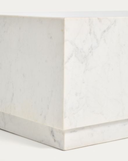 Журнальный столик Sorein из белого мрамора 100 x 50 см