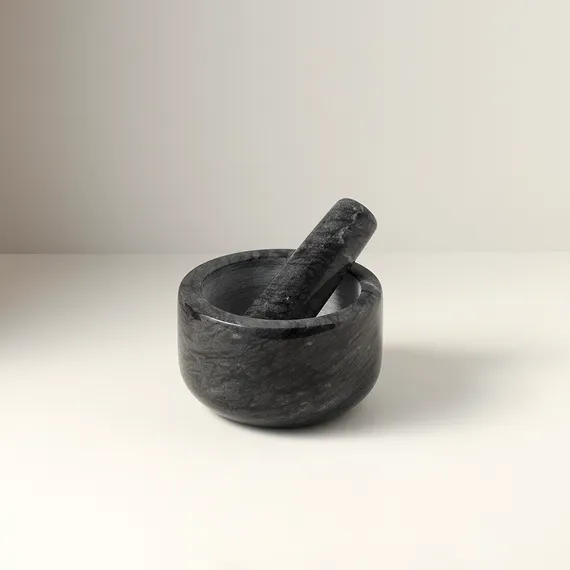 Ступка marm, 12,7х7,6 см, черный мрамор