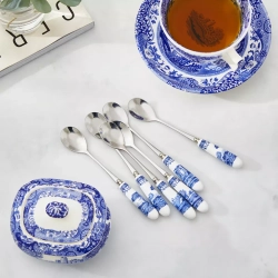 Spode - Набор из 6 итальянских ложек синего цвета, 15 см. / артикул   BLI1101-X  / GTIN 749151502192