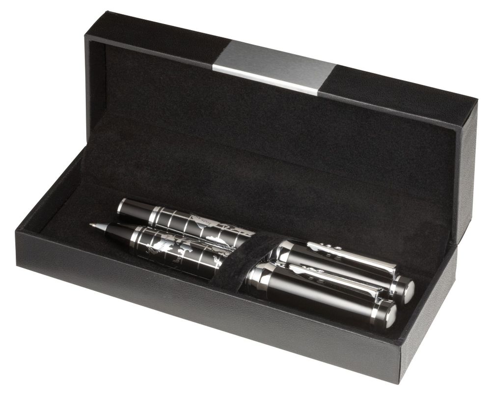 Письменный набор INTERCONTINENTAL, серебряный, чёрный