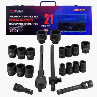 Набор инструментов ударных 21пр. 3/4''(12гр.) YATAFORCE YF-6212-9MPB