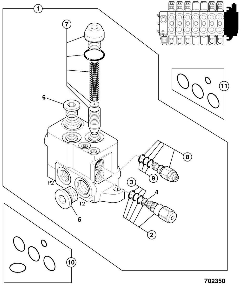 Секция гидрораспределителя JCB 25/221857