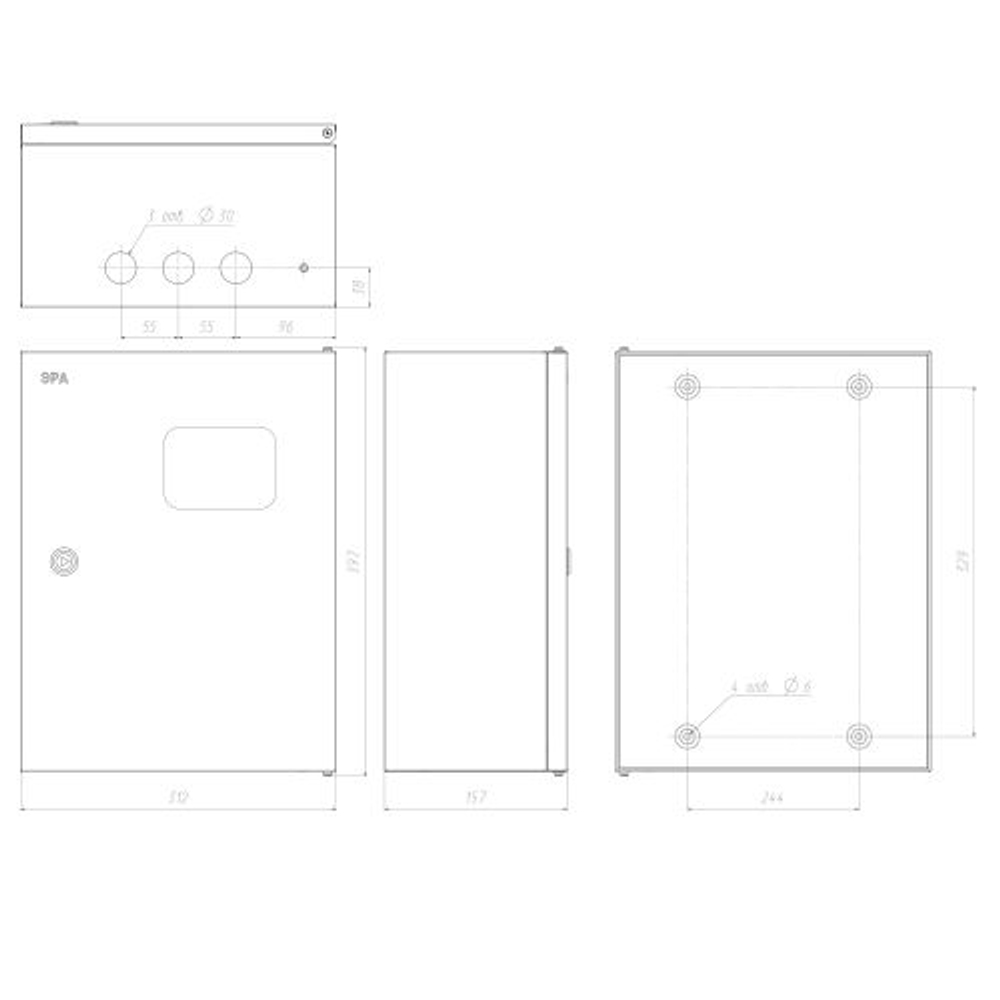 Корпус металлический ЩУ 3-1-0 76 У1 395x310x155 IP54 NO_SIMPLE_STM_SHU-3/1-0 ЭРА Б0046704