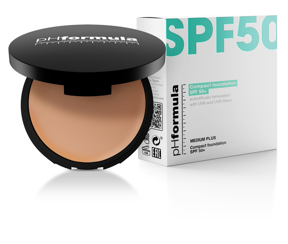 Компактное тональное средство SPF50+ (средний тон) 14г