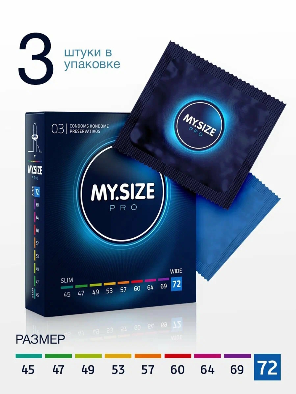 Презервативы MY.SIZE размер 72 3 шт.