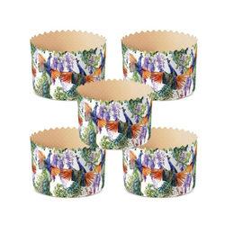 Форма бумажная для кулича "Павлины" (300 гр, 110/85 мм) 136шт/туб