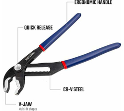 Переставные быстрорегулируемые клещи WORKPRO 250 мм, 10 дюймов WP231087