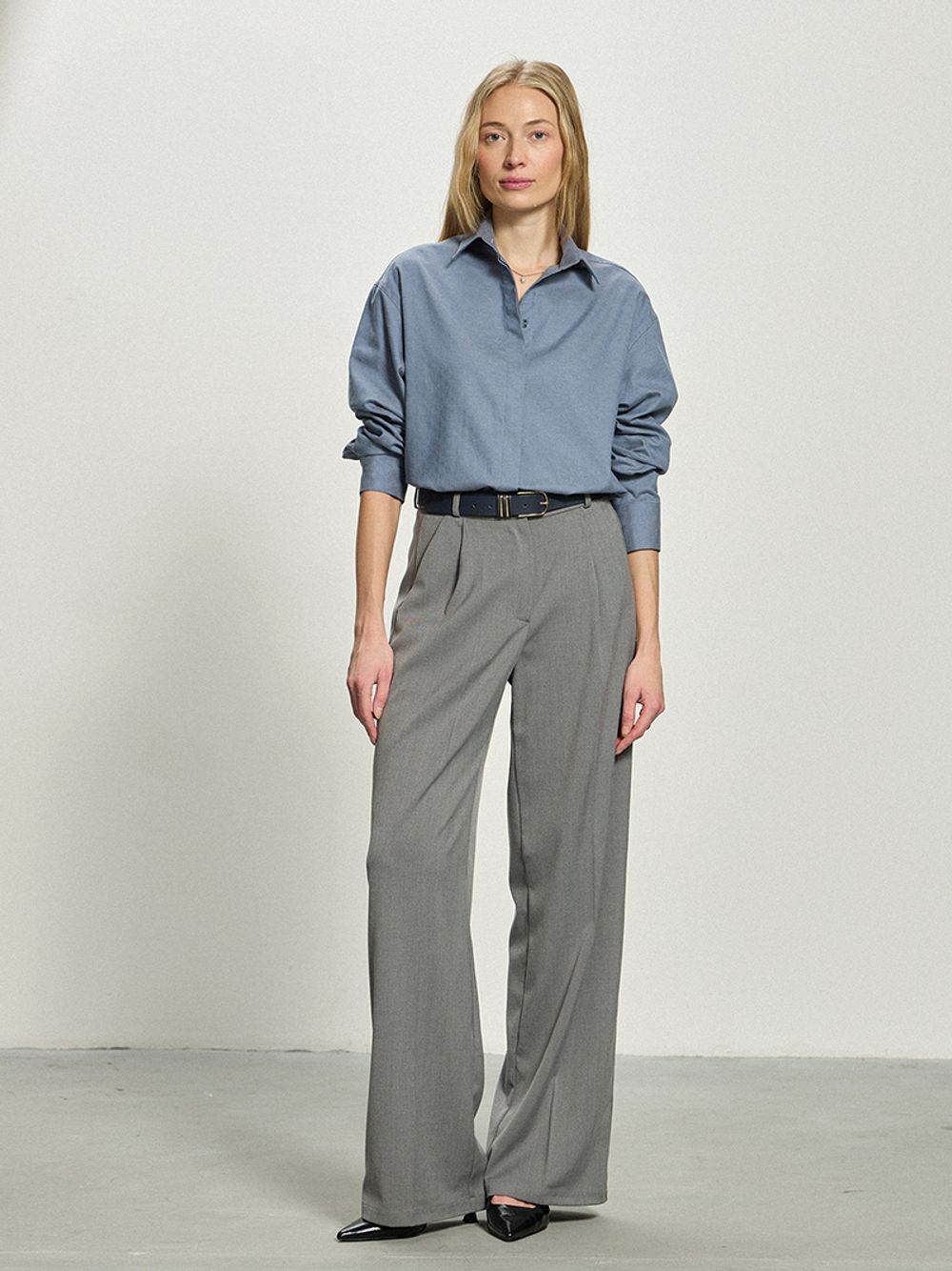 Рубашка Хельсинки голубая фланель