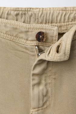 ZARA СВОБОДНЫЕ БРЮКИ КАРГО BARREL, БЕЖЕВЫЙ