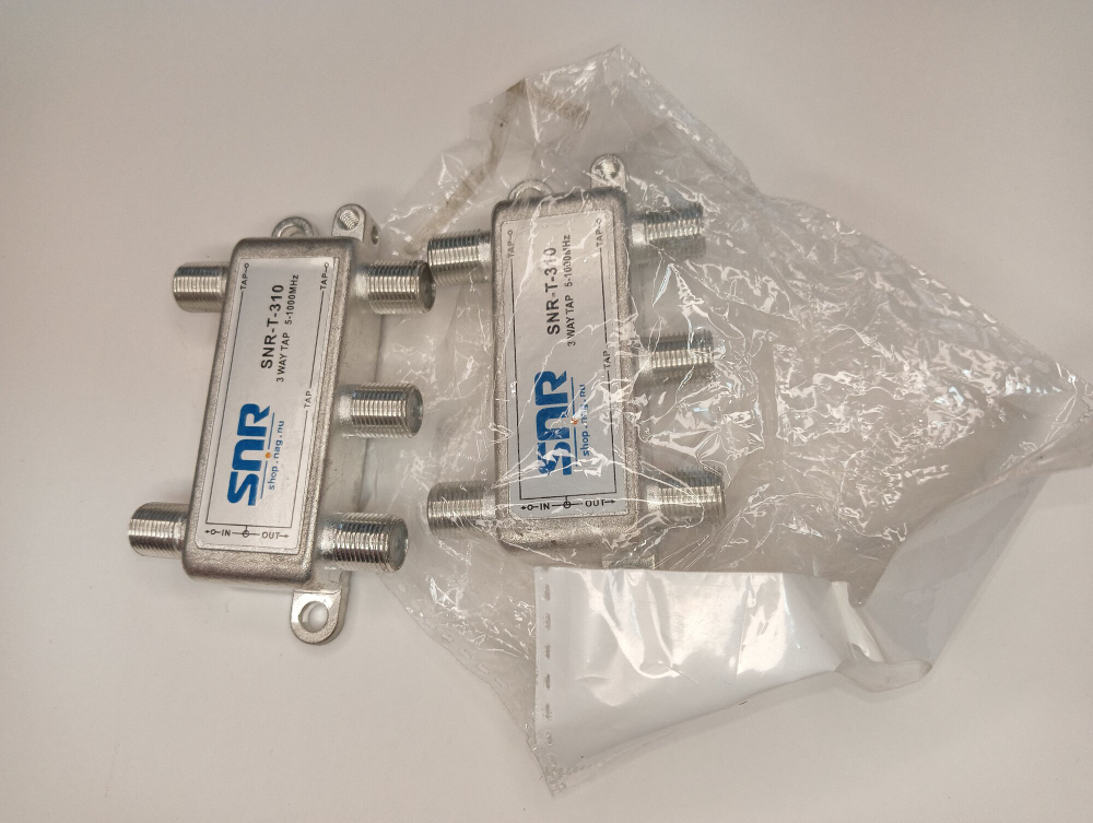 Ответвитель абонентский SNR-T-310 на 3 отвода, вносимое затухание IN-TAP 10dB.