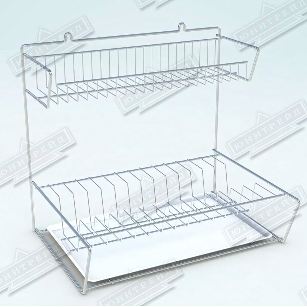 Тарелосушка настенная с поддоном, краш. "хром" (Арт. тнп-1.3)