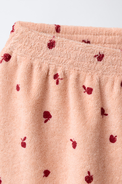 ZARA КОМПЛЕКТ ИЗ ФУТБОЛКИ И ШОРТОВ С ЦВЕТОЧНЫМ УЗОРОМ ИЗ МАХРОВОЙ ТКАНИ, ПАСТЕЛЬНО-РОЗОВЫЙ