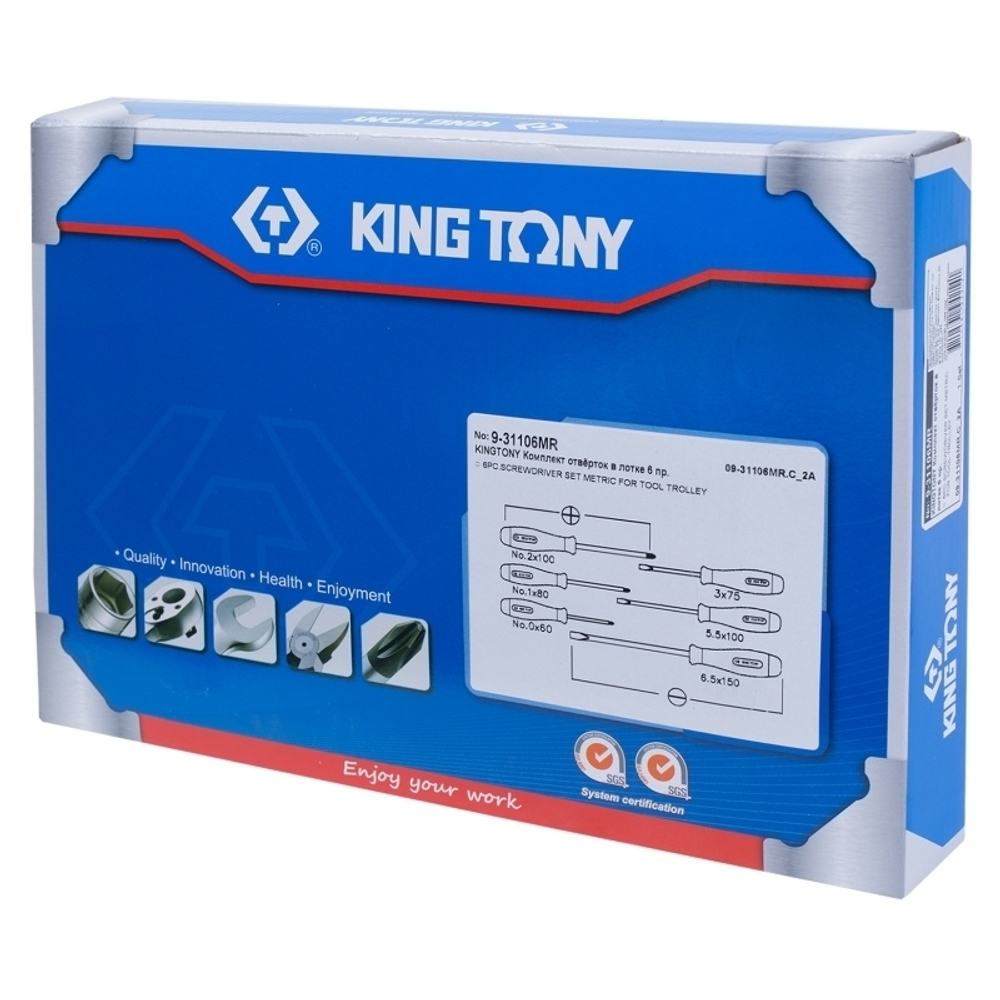 KING TONY (9-31106MR) Набор отверток, ложемент, 6 предметов