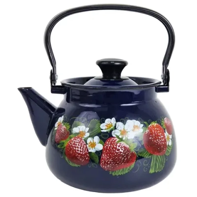 Чайник эмал 3,0л сфер конс/руч с рис, яркоокрашенный