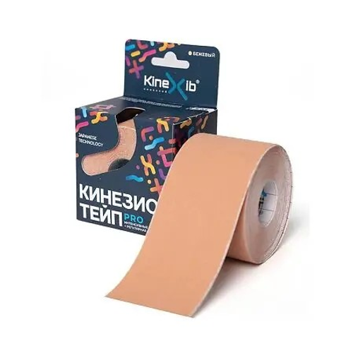 Кинезио‑тейп Kinexib Pro, бежевый, 5 м × 5 см