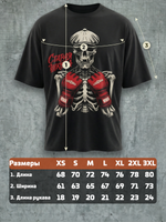 Футболка оверсайз хлопковая черная Legenda Кости боевые