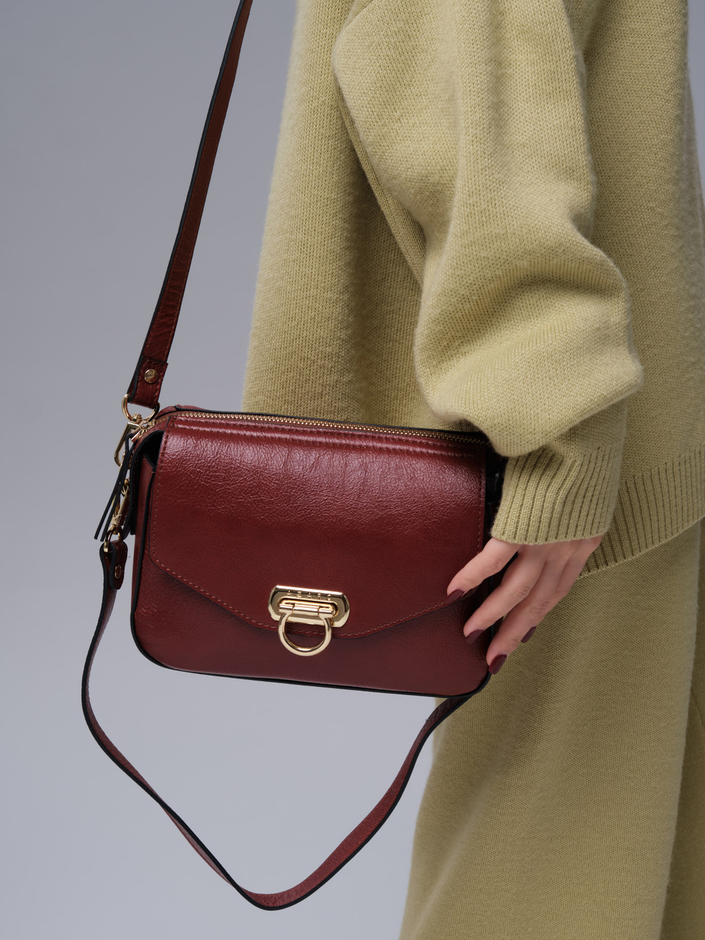 Женская сумка кросс-боди Azaro 3684 коньяк лампанте