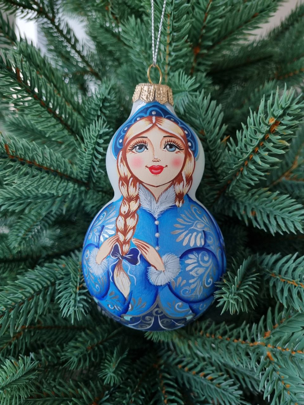 Матрешка стеклянная Снегурочка