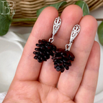 LEFIREL' Серьги серебряные женские "Шишечки" с бусинами из муранского стекла / ювелирные украшения из родированного серебра 925