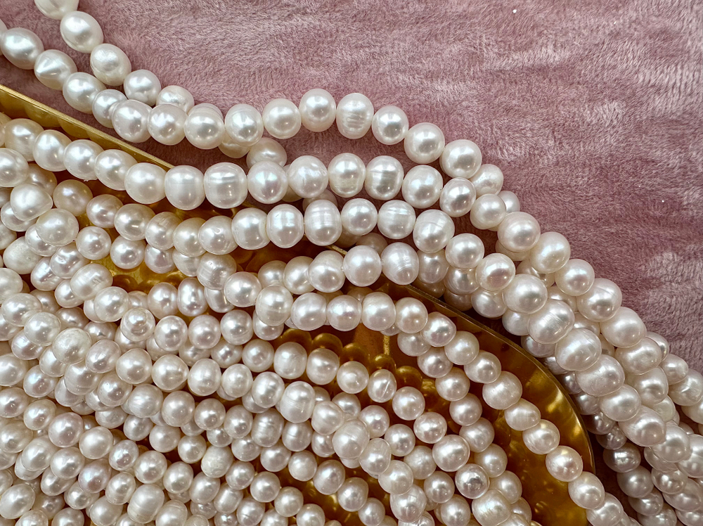 Жемчуг круглый 7-7,5мм, 4А