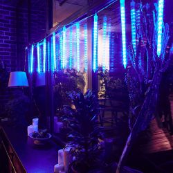 ULD-E3005-300-DTK BLUE IP44 ICICLE Занавес светодиодный фигурный Сосульки. соединяемый. 2.7х0.42м. 10 подвесов. Синий свет. Провод прозрачный. TM Uniel.