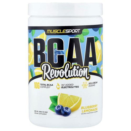 MuscleSport, BCAA, Revolution, черничный лимонад, 450 г (15,9 унции)