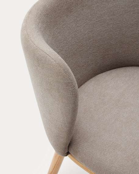 Стул Ciselia, коричневый шенилл, ножки из массива ясеня