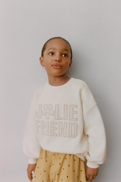 ZARA ТОЛСТОВКА С ТЕКСТОВЫМ ПРИНТОМ В ГОРОШЕК, ЭКРЮ