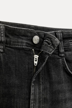 ZARA МОДЕЛИРУЮЩИЕ ДЖИНСЫ TRF С ВЫСОКОЙ ПОСАДКОЙ, СЕРЫЙ