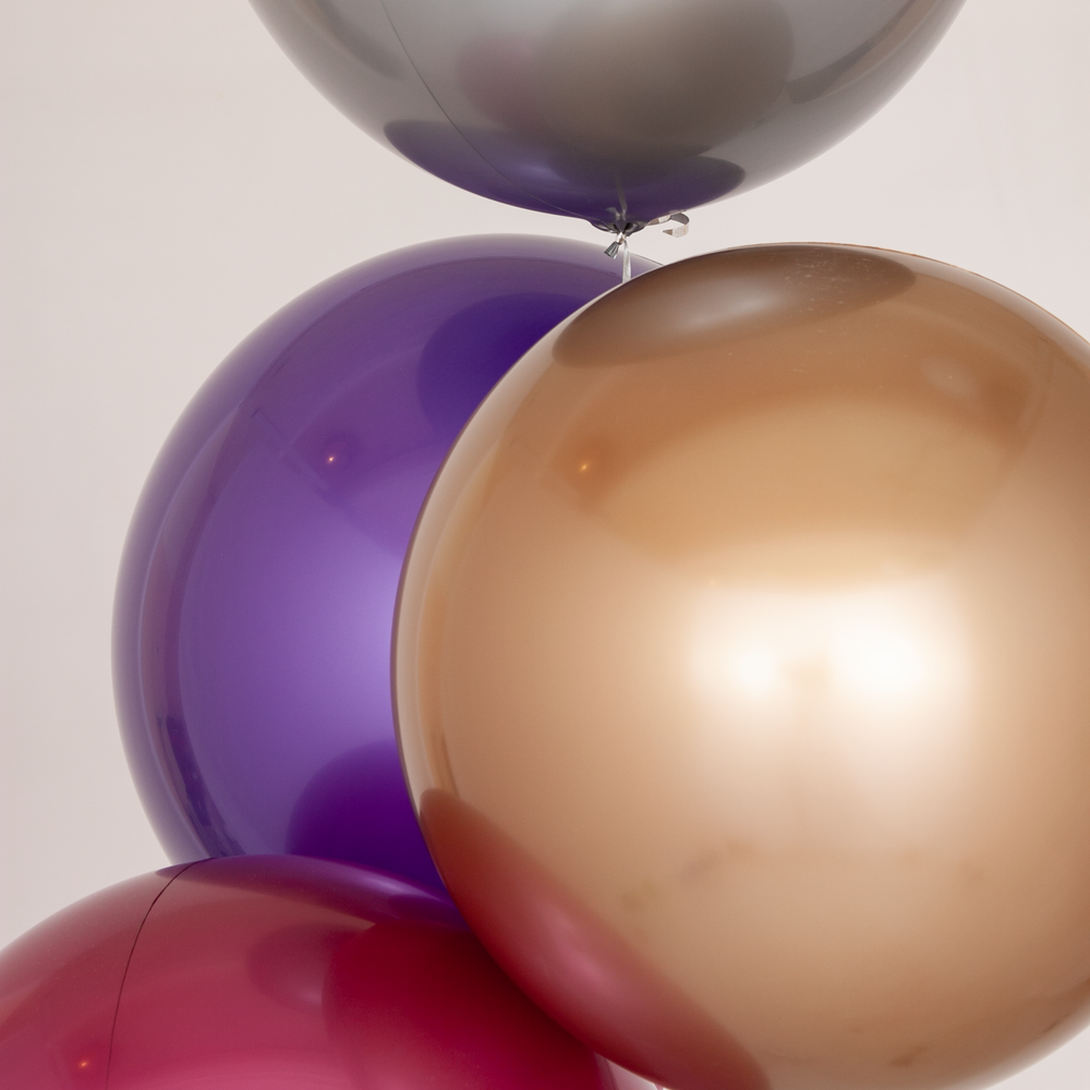 Шар (18"/46 см) Сфера 3D, Deco Bubble, Фиолетовый, Хром