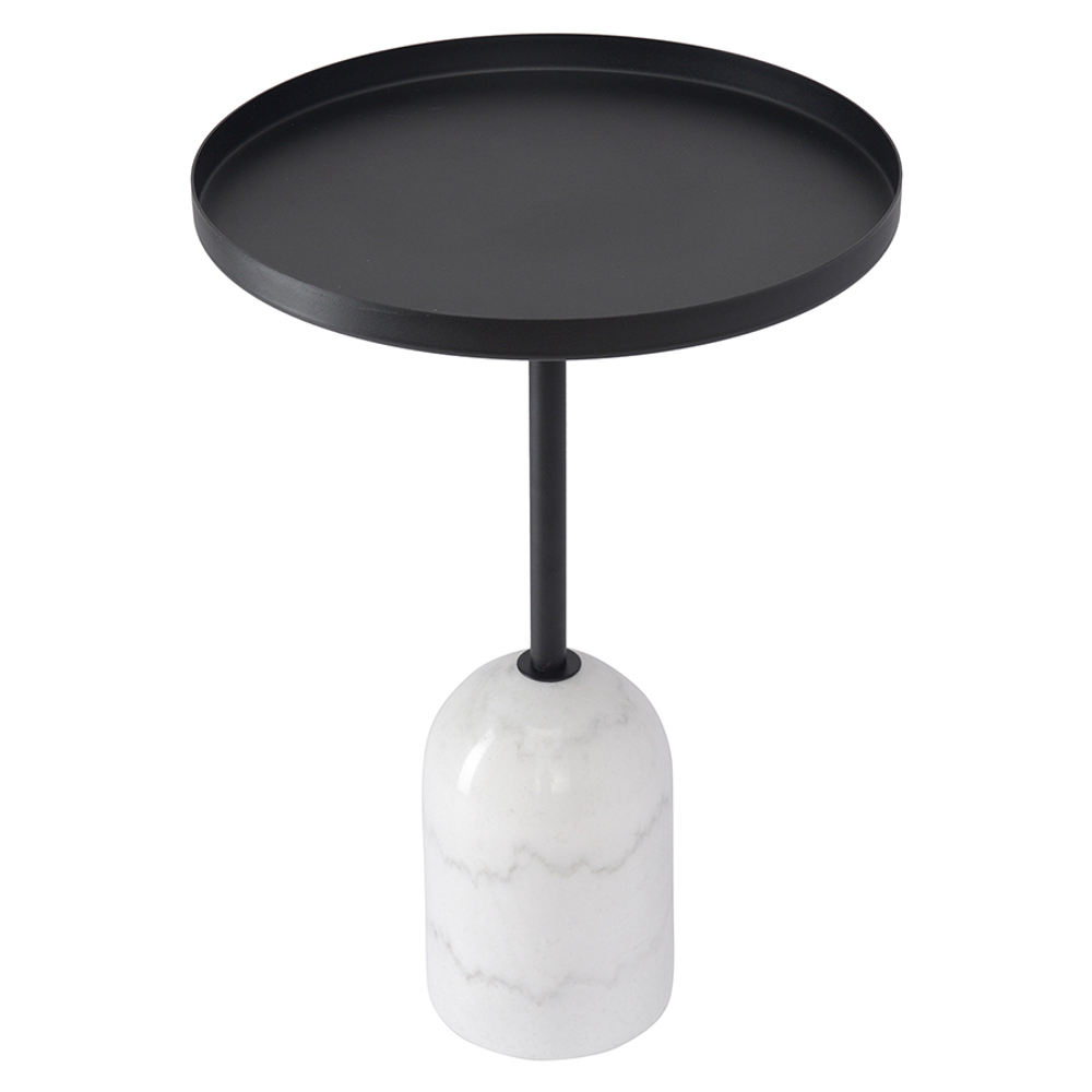 Столик кофейный lars, D40х59 см, черный/белый