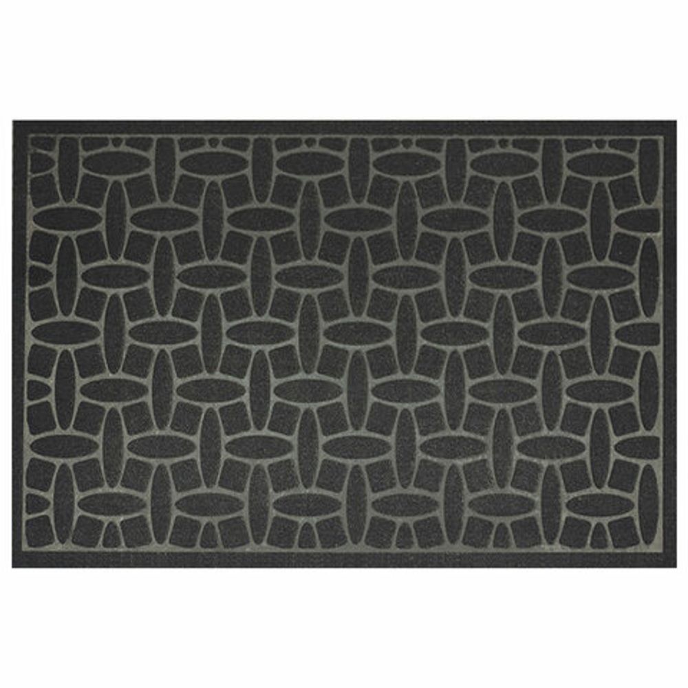 Коврик придверный 60х90 см, ЧЕРНЫЙ, грязезащитный, 430 г/м2, фактурный рисунок АЛМАЗ, ЛЮБАША, 701054