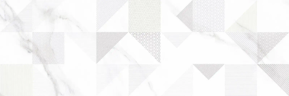 Настенная плитка Alma Ceramica TWU93IBR17R Iceberg 30x90 белая глянцевая с орнаментом