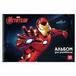 Альбом для рисования А4 30 л., спираль, обложка картон, HATBER, 205х300 мм, "Мстители" (MARVEL), 30А4Всп