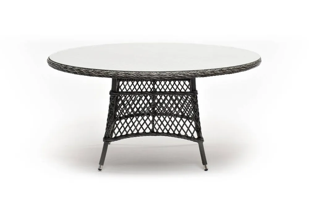 "Эспрессо" плетеный круглый стол, диаметр 150 см, цвет графит