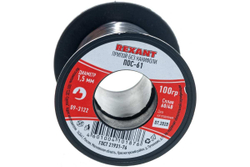 Припой катушка, проволока 1.5 мм ПОС-61 REXANT 09-3122