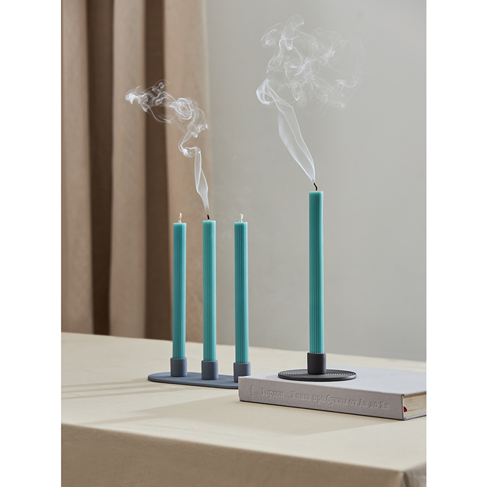 Набор из двух свечей бирюзового цвета из коллекции edge, 24,5 см