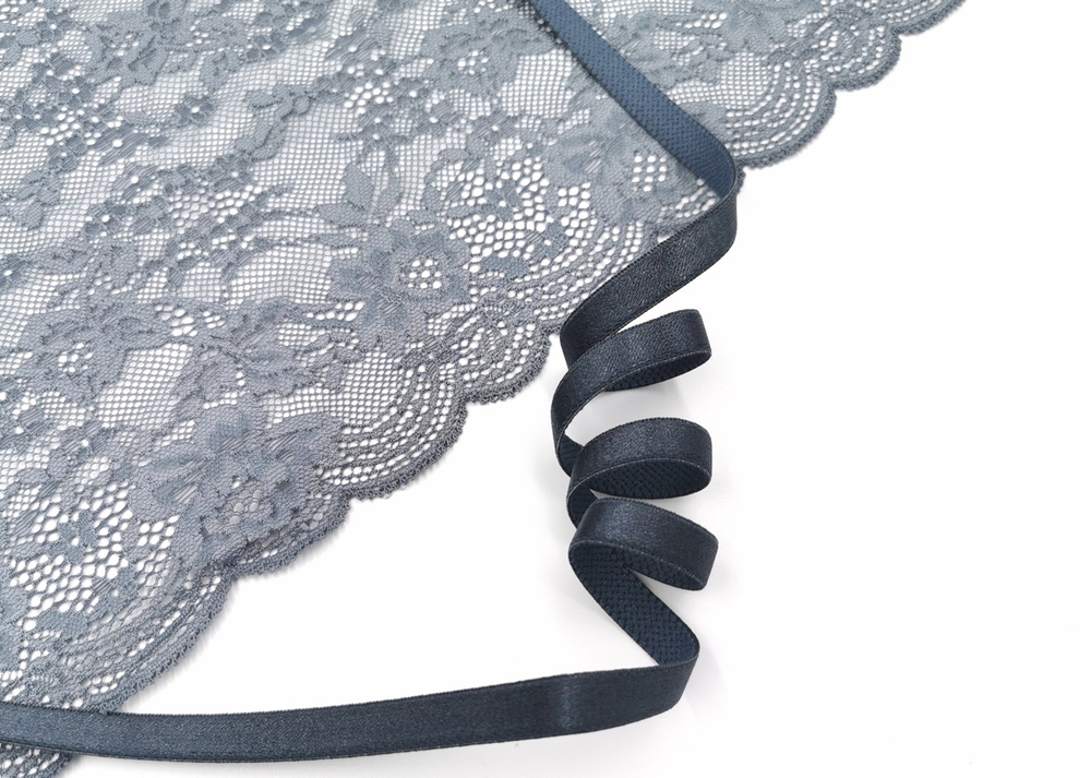 _Бретелечная резинка, без фестонов, с блеском, 10мм, графит, (Артикул: BR740/10-169), м