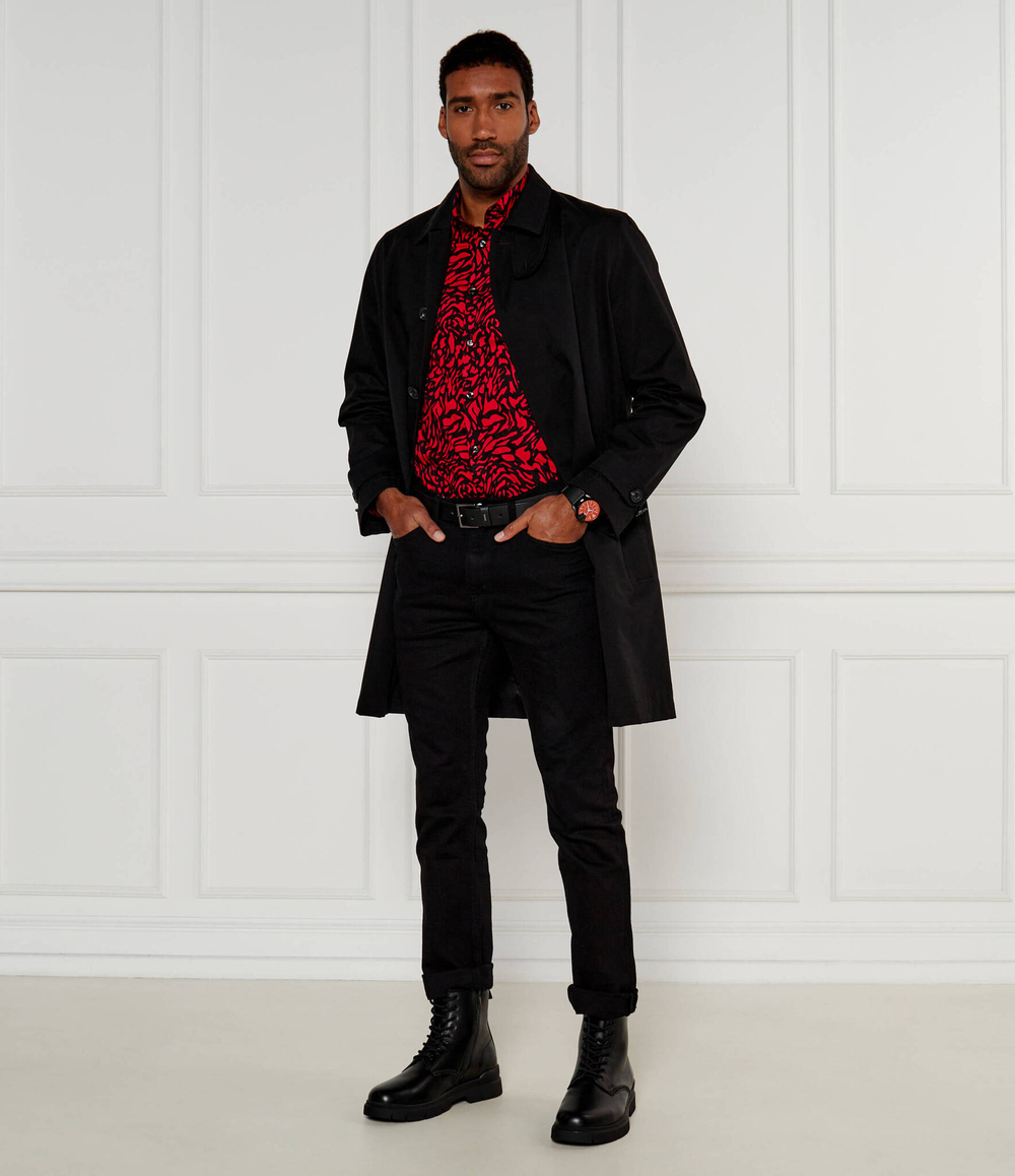 Кожаные высокие сапоги Ryan_halb_pllt HUGO - черный(50528851)