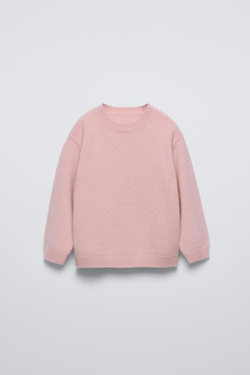 ZARA СВИТЕР ИЗ 100% КАШЕМИРА, ПУДРОВО-РОЗОВЫЙ