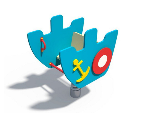 Детские качели-качалка на пружине Кораблик