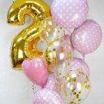 Шар (18"/46 см) Круг, Точки, Розовый