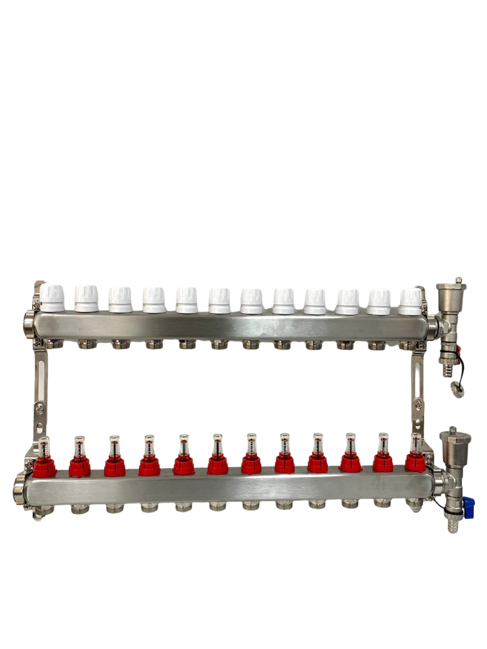 Коллекторная группа с расходомерами САРМАТ 1"х3/4" 12 вых. нержавейка (CN)