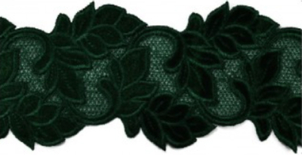 Кружево бархат, 9см, цвет зеленый